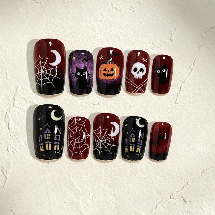 Halloween-Themed Press-On Nail Art Kalsten