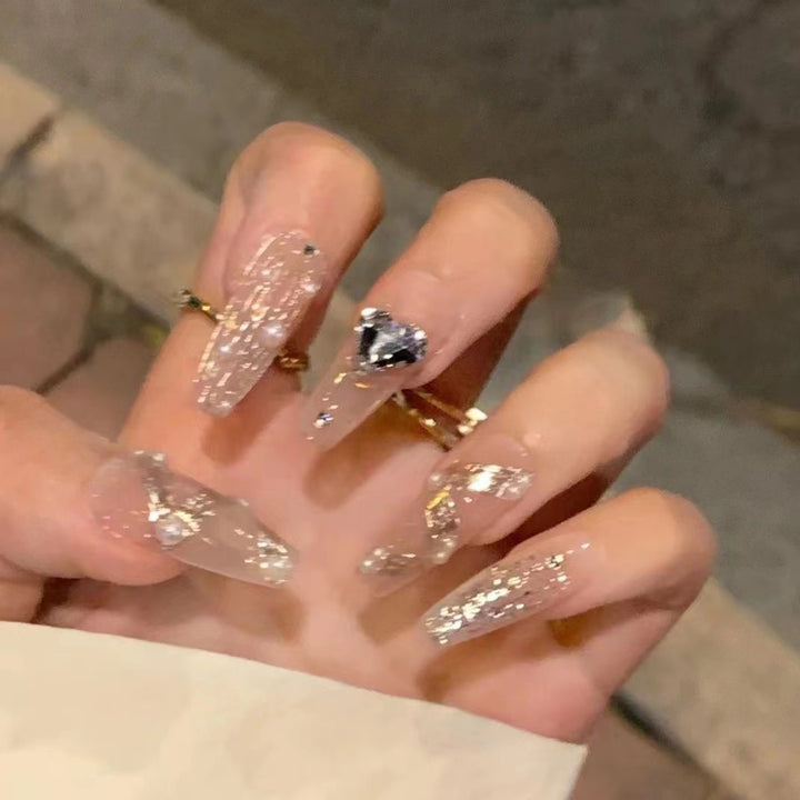 Glamorous Rhinestone Nail Extensions