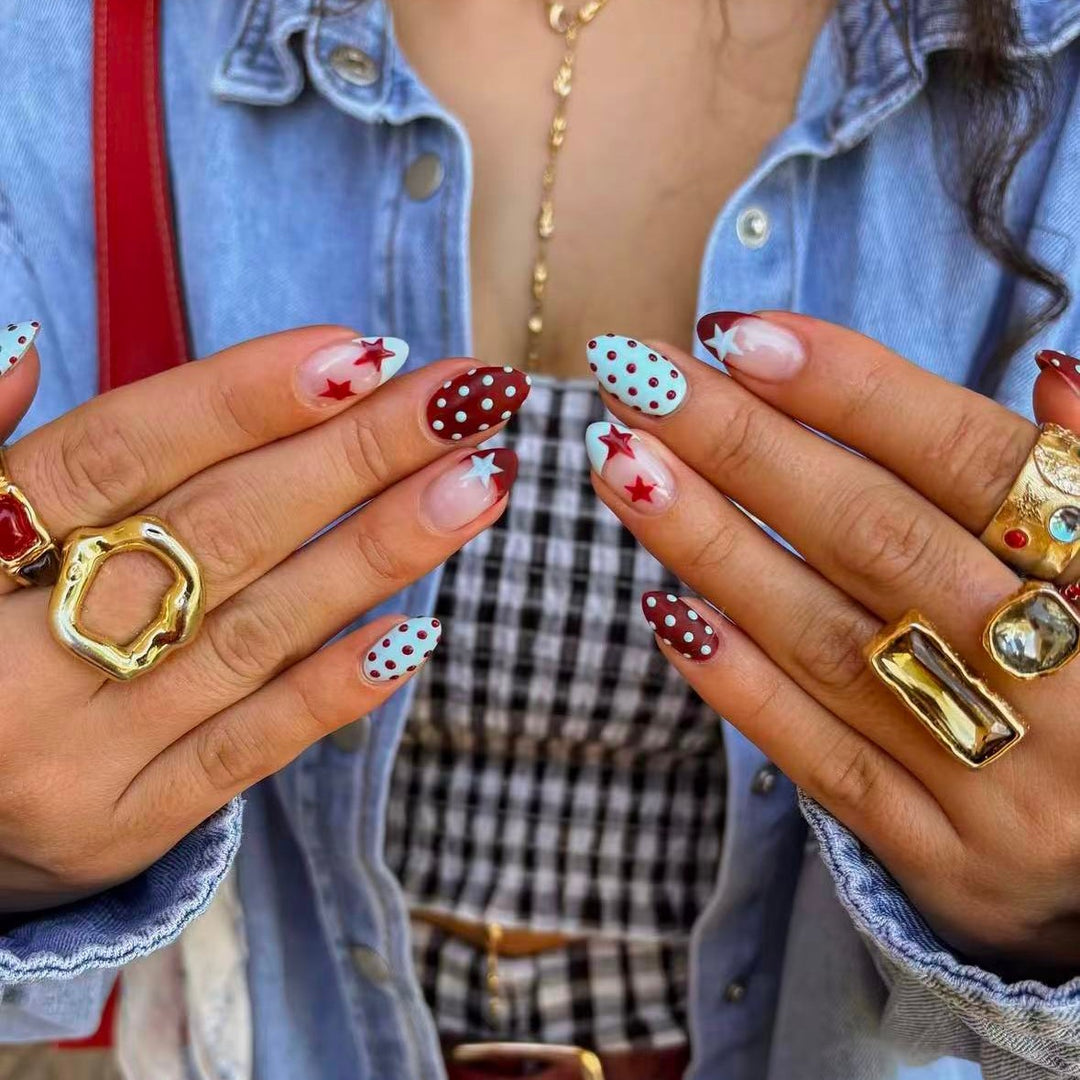 Artificial nail set with creative retro designs Kalsten