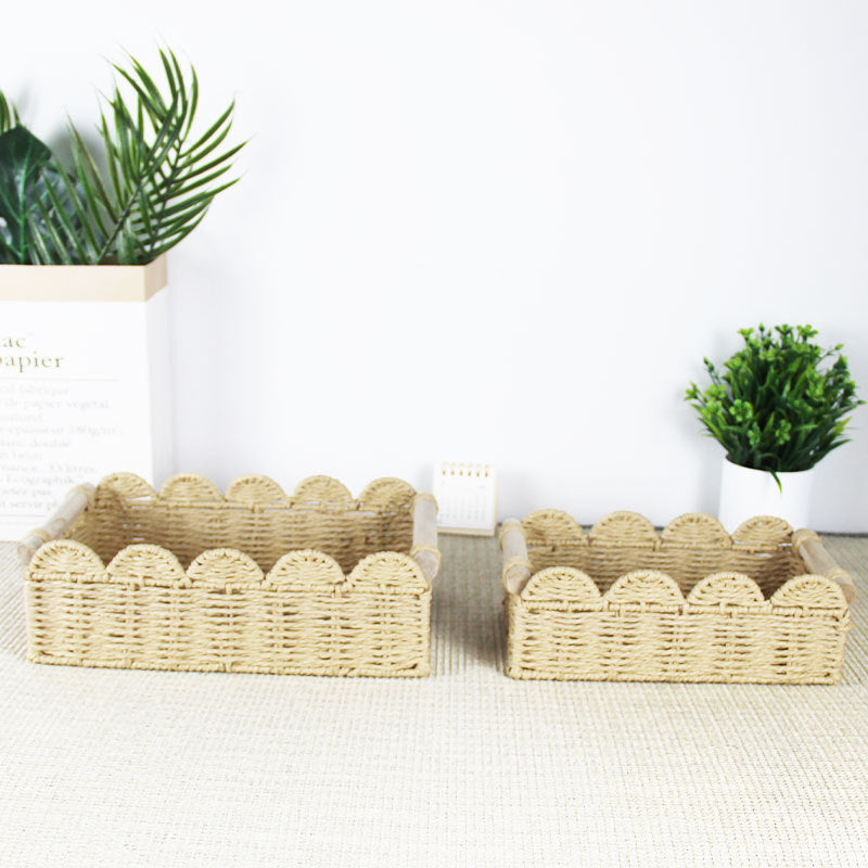 Scalloped Woven Storage Basket Kalsten