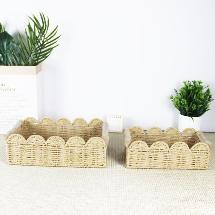 Scalloped Woven Storage Basket Kalsten