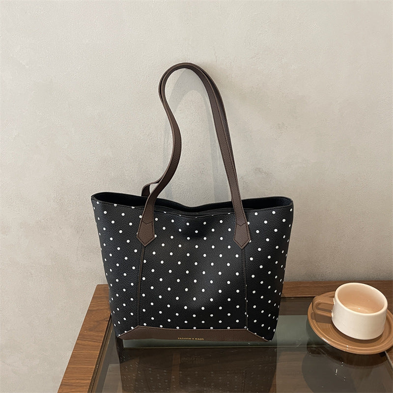 Stylish Polka Dot Shopper Tote