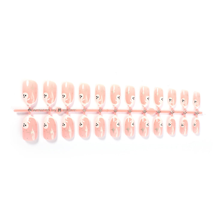 Whimsical Press-On Nail Art Set with Ghost Designs Kalsten