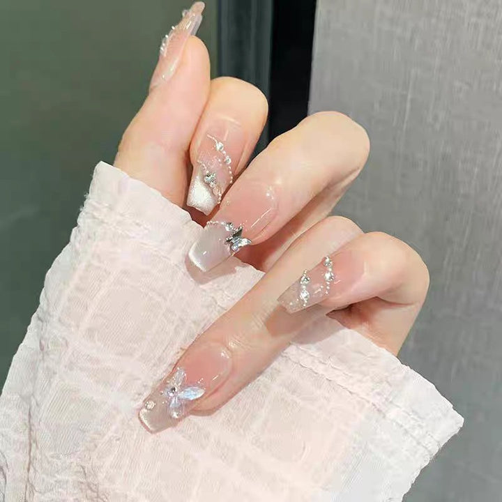 Artistic Press-On Nail Set with Star Motifs Kalsten