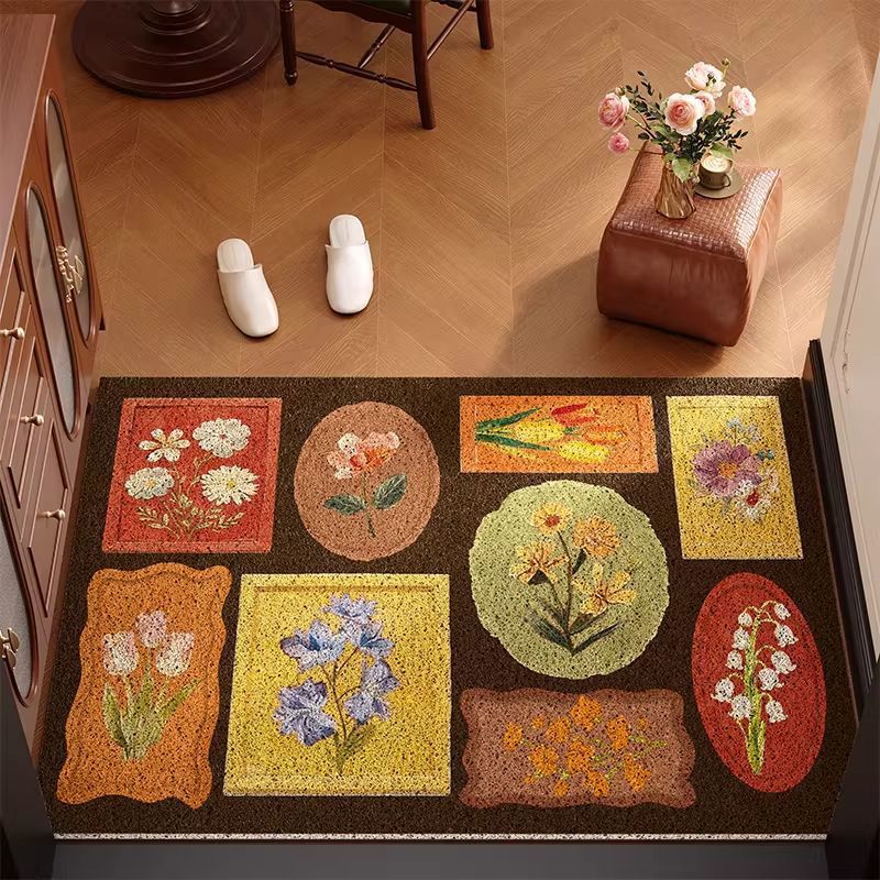 Vintage Floral Pattern Welcome Mat