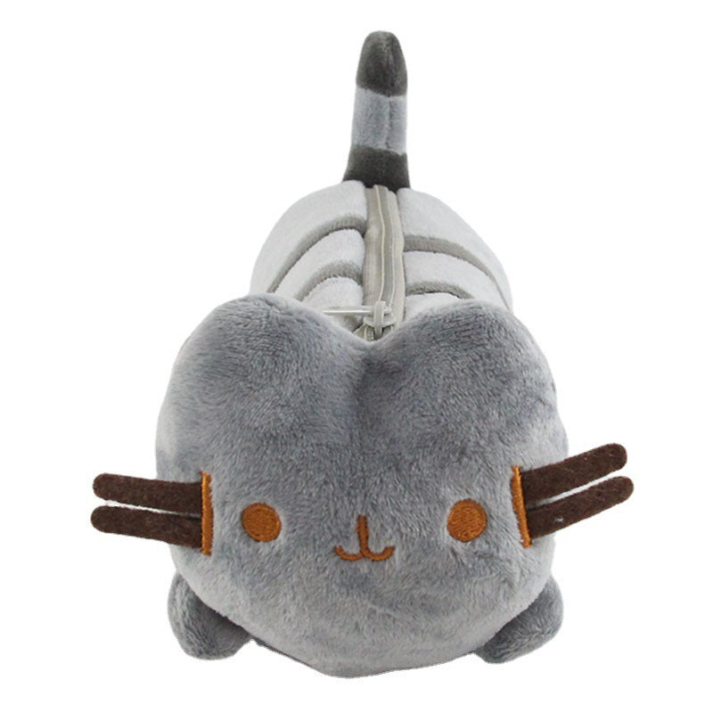 Plush Cat-Themed Pencil Case