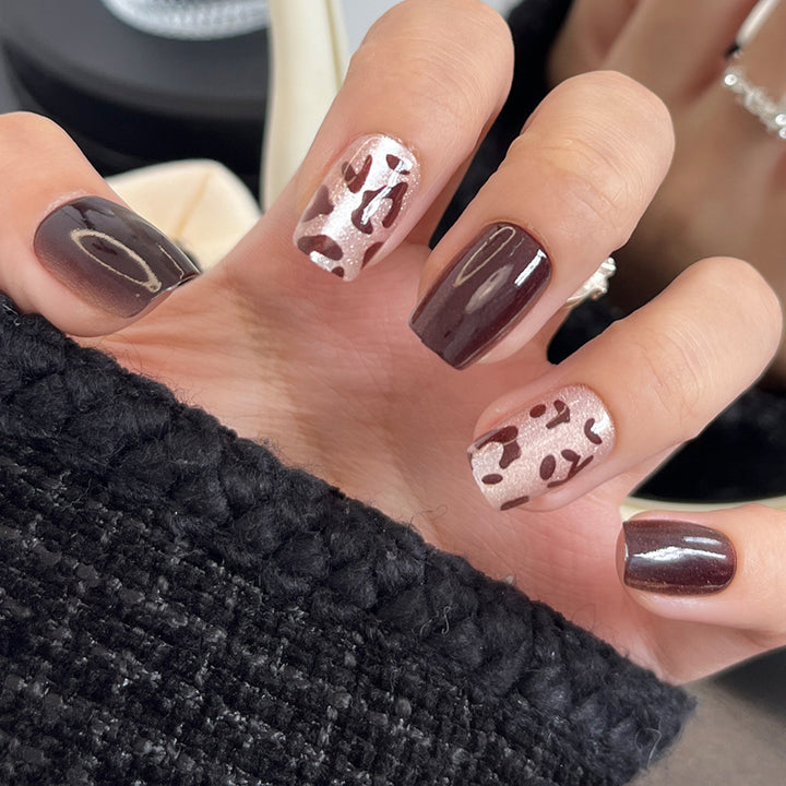 Glamorous Press-On Nail Set with Decorative Gemstone Accents Kalsten