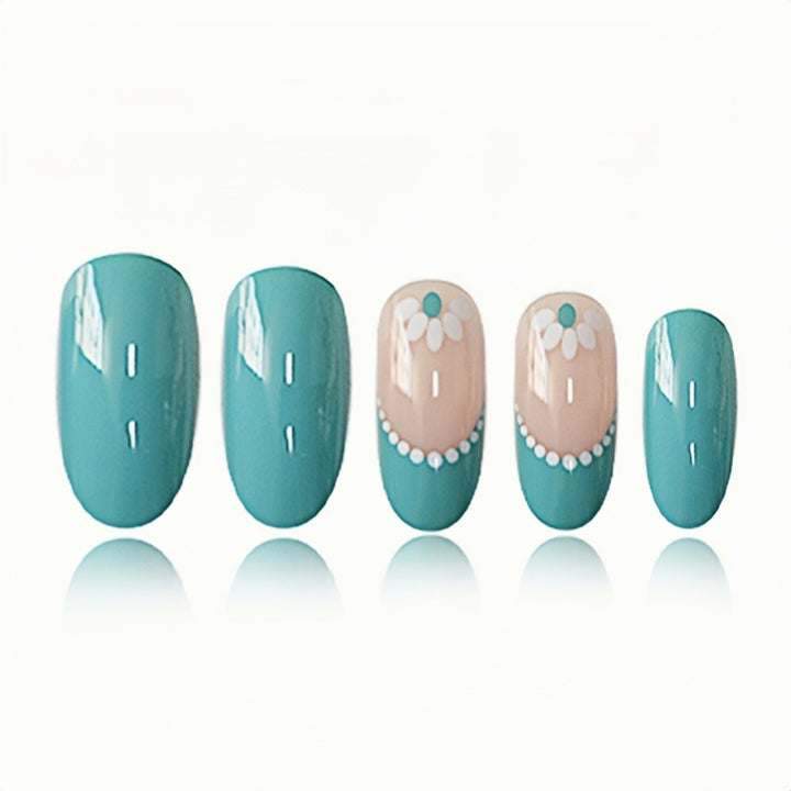 Decorative Floral Gel Press-On Nails Kalsten