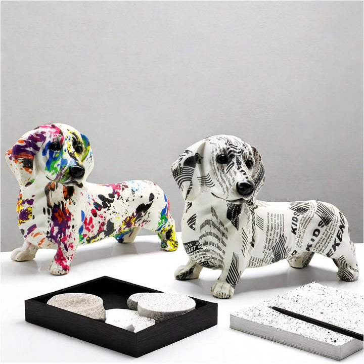 Colorful decorative figure of a dachshund Kalsten