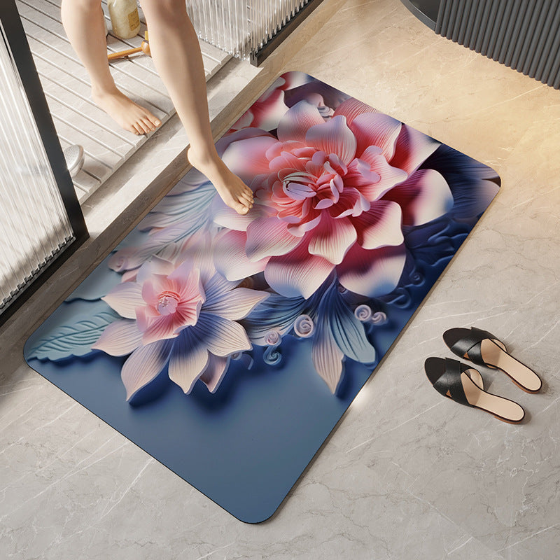 Decorative Floral Bathroom Mat