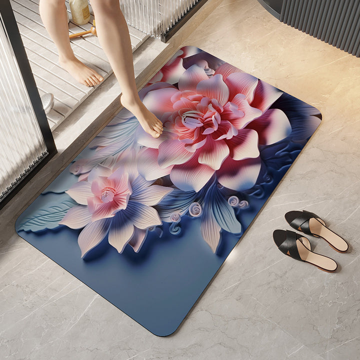 Decorative Floral Bathroom Mat