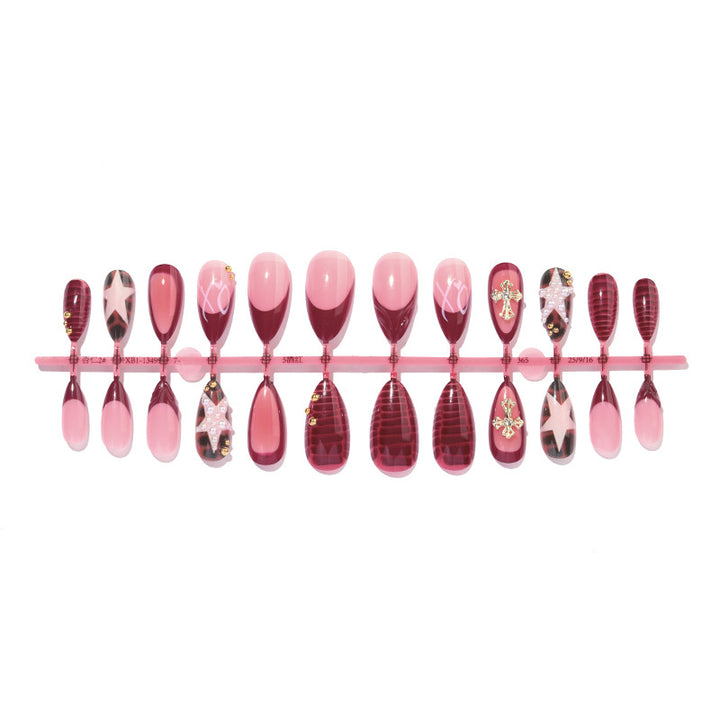 Premium Decorative Press-On Nail Set with Glamorous Accents Kalsten