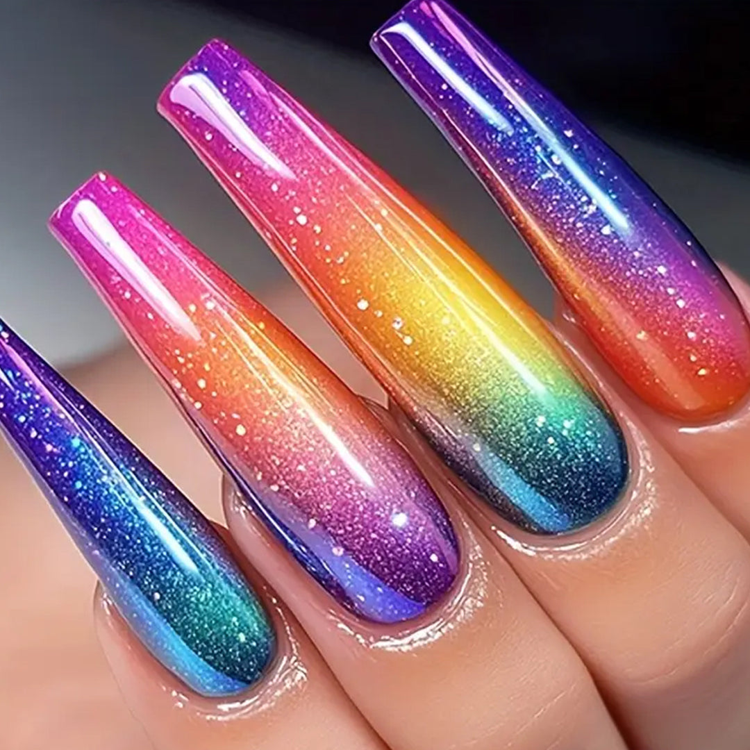 Gradient Glitter Stiletto Nail Art Kalsten