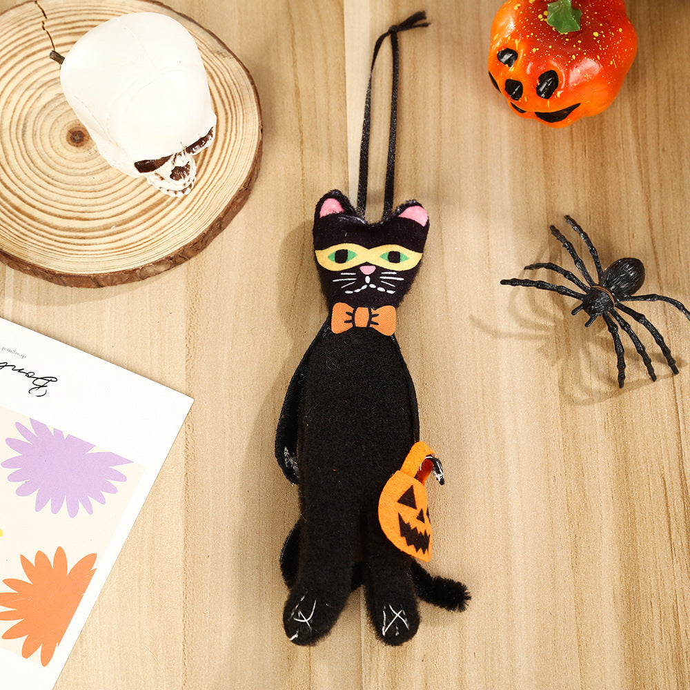 Cute Halloween Pumpkin Plush Decoration Pendant with Tulle