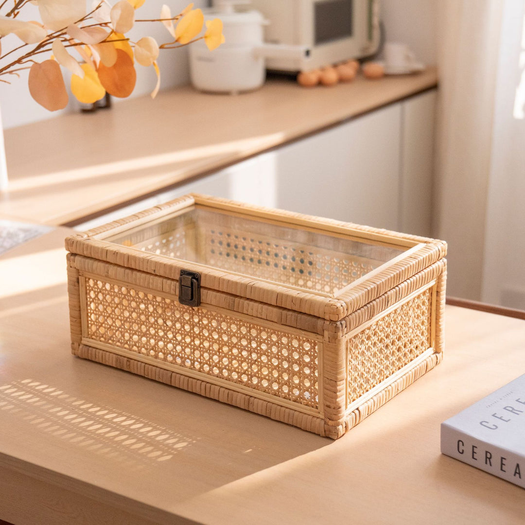Rustic toy basket with checked pattern Kalsten