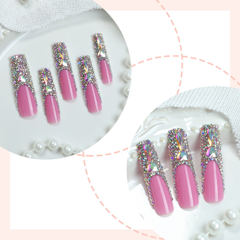 Glamorous Crystal-Embellished Press-On Nails Kalsten