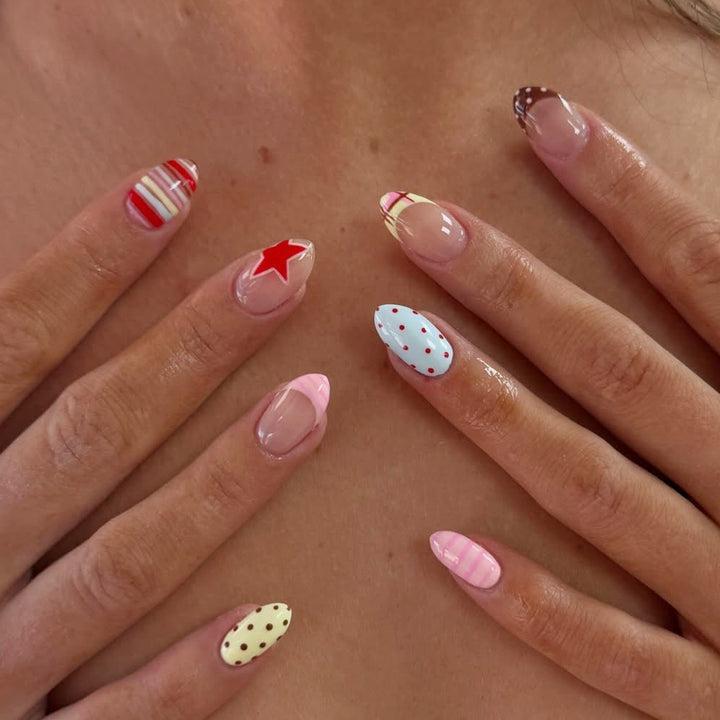 Acrylic nail set with creative and colorful designs Kalsten