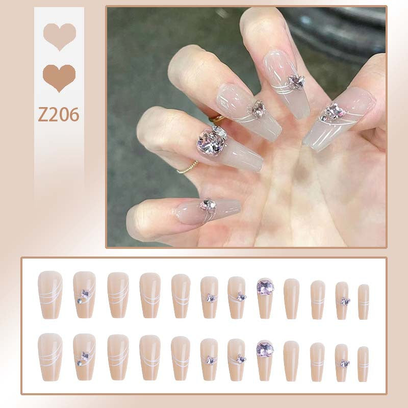 Elegant Rhinestone-Embellished Press-On Nails