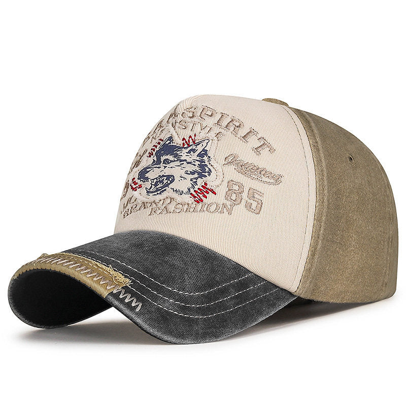 Men's Vintage-Inspired Wolf Graphic Baseball Cap Kalsten