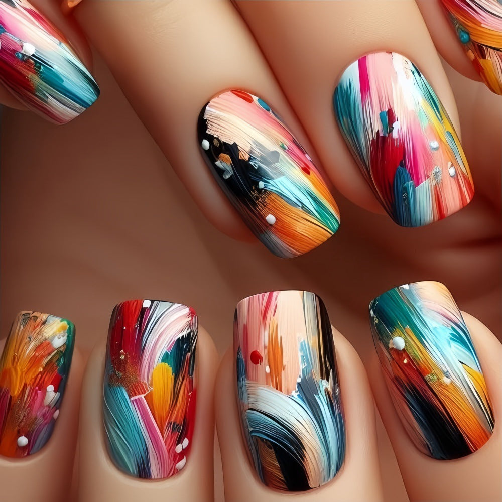 Nail Art Set with Creative Color Patterns Kalsten