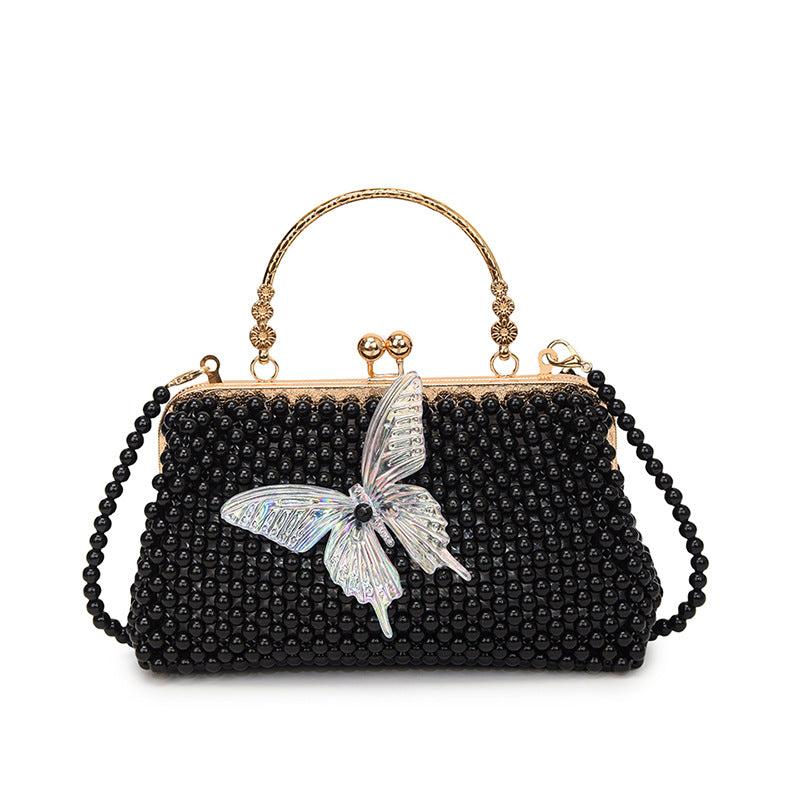 Elegant Beaded Butterfly Evening Handbag