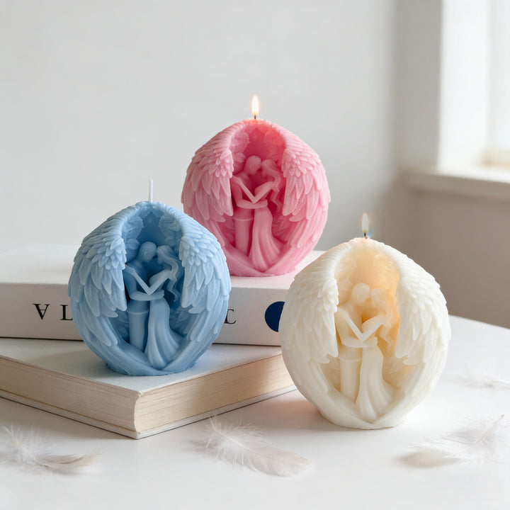 Sculpted Angel Embrace Candle