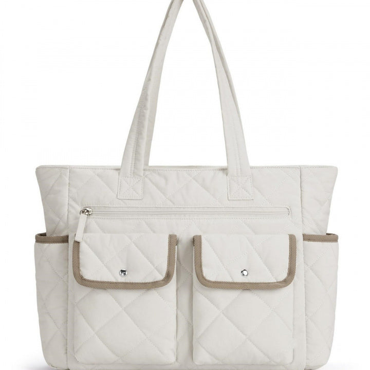 Quilted Tote Bag with Practical Outside Pockets Kalsten