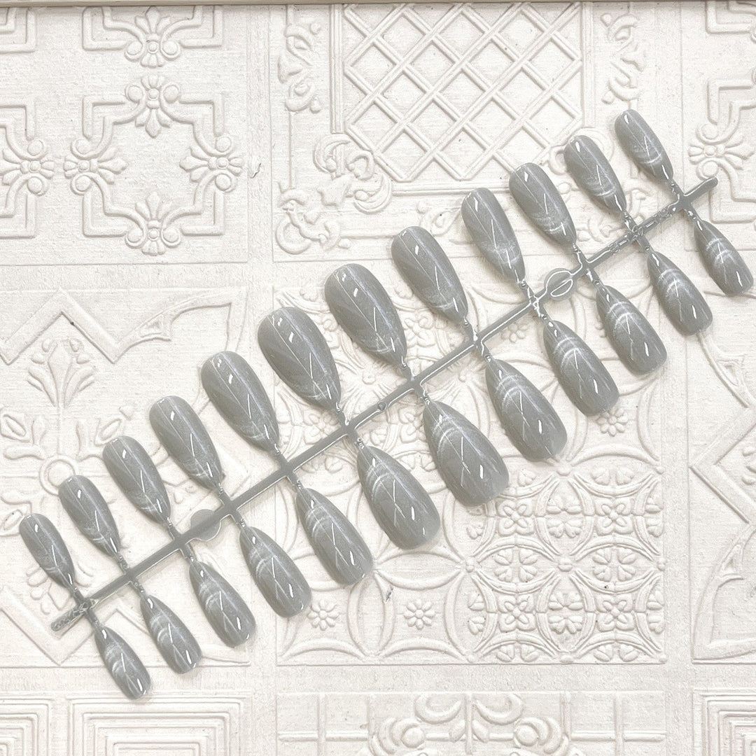 Glossy Elegant Almond-Shaped Press-On Nails Kalsten