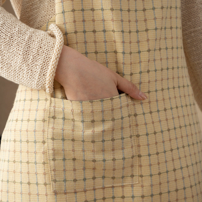 Linen look cooking apron with patch pocket and adjustable neckband Kalsten