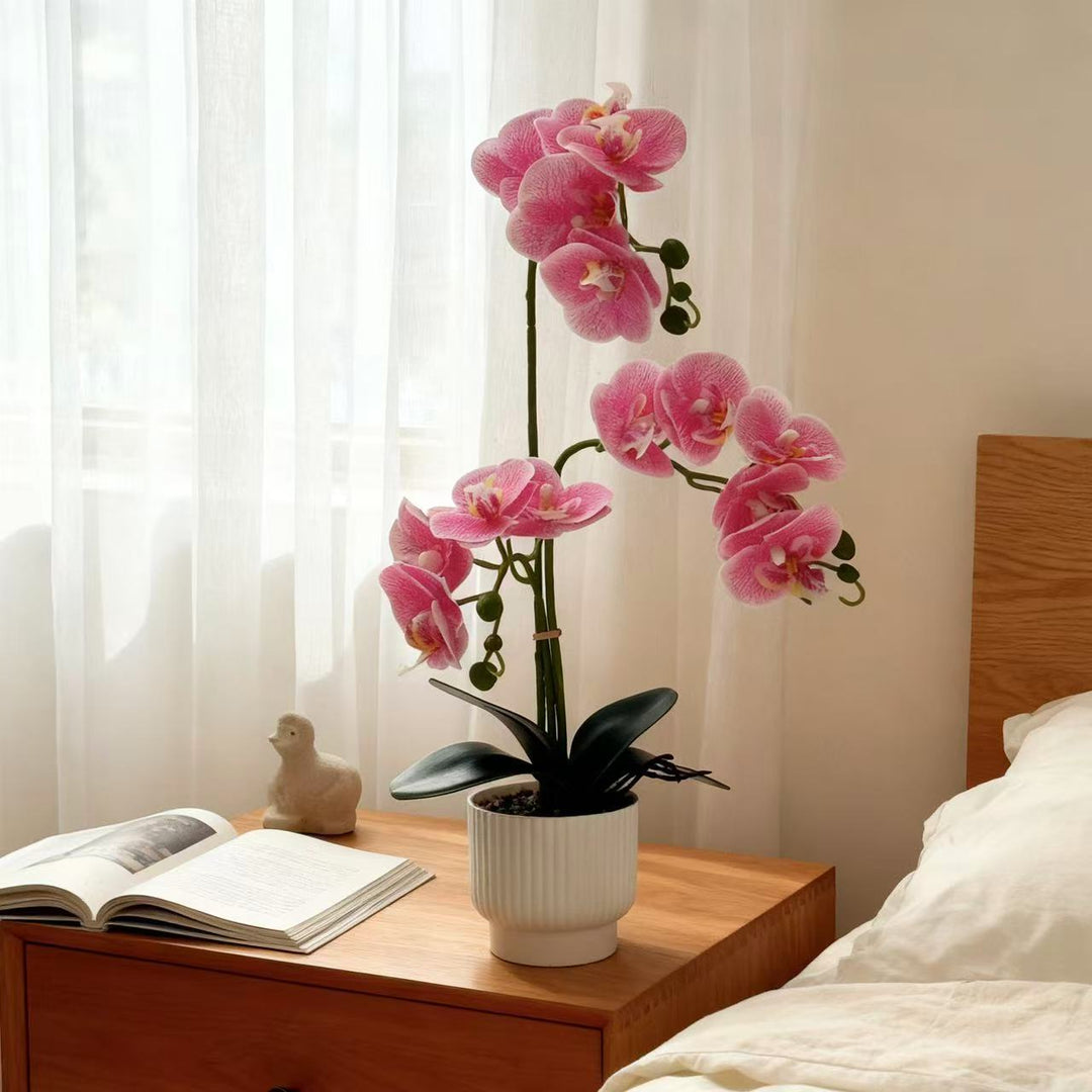 Elegant Artificial Orchid Planter for Home Decor Display