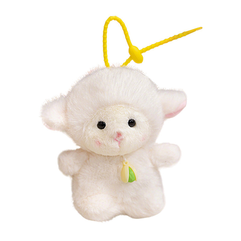Plush Dog Bag Charm Keychain with Soft Faux-Fur Body & Loop Strap Kalsten