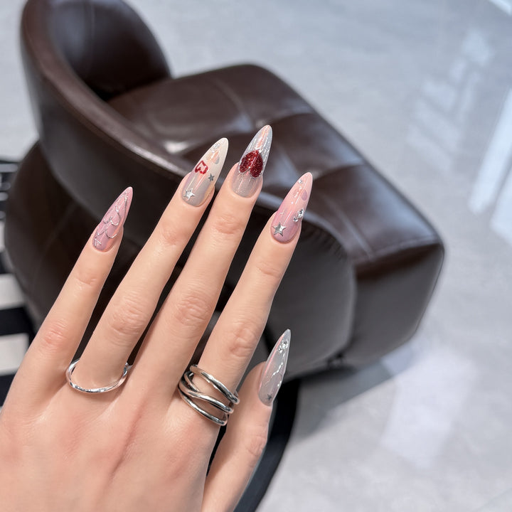 Elegant Decorative Stiletto Press-On Nail Art Set Kalsten