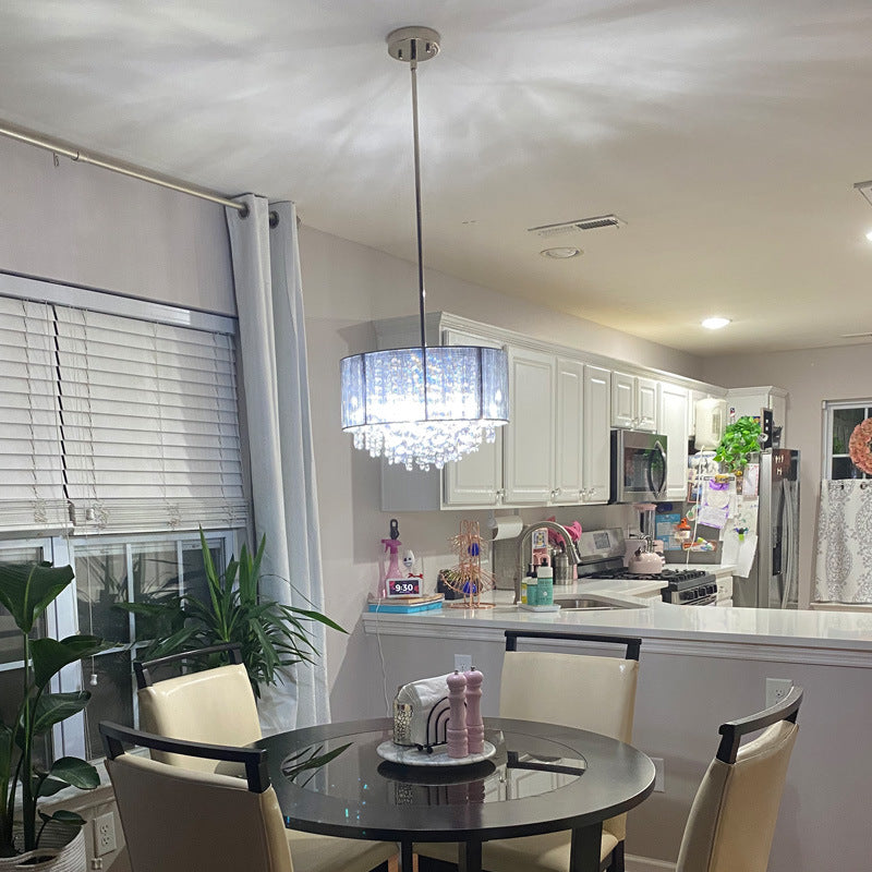 Elegant Crystal Drum Flush Mount Light