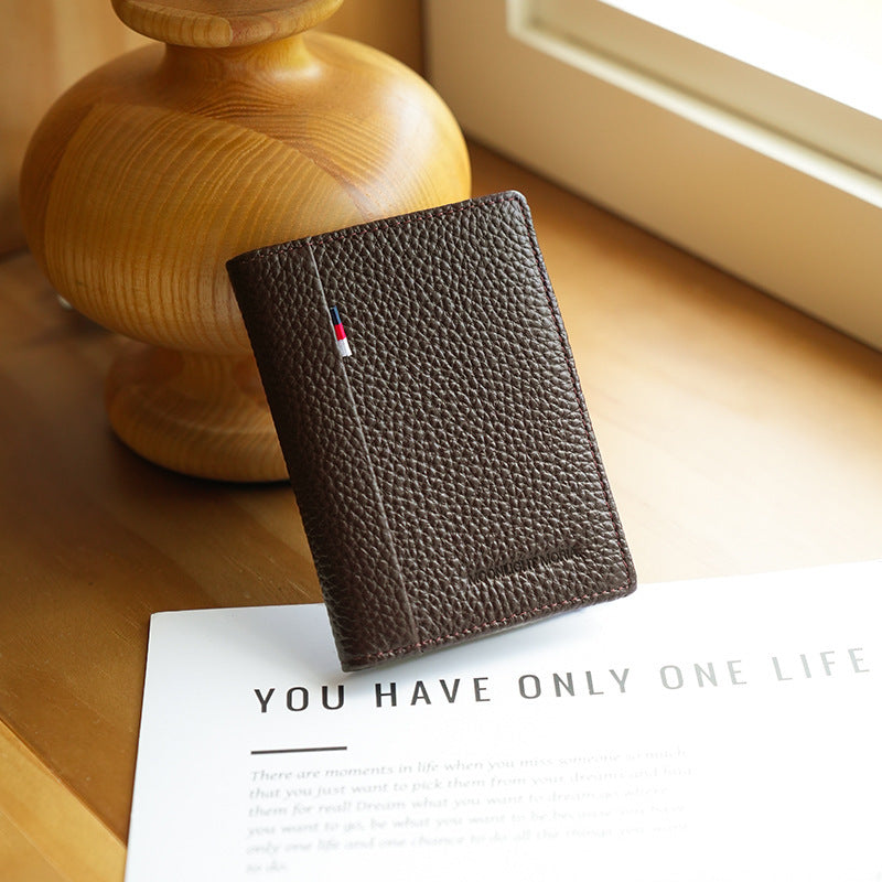 Compact Textured Leather Card Holder