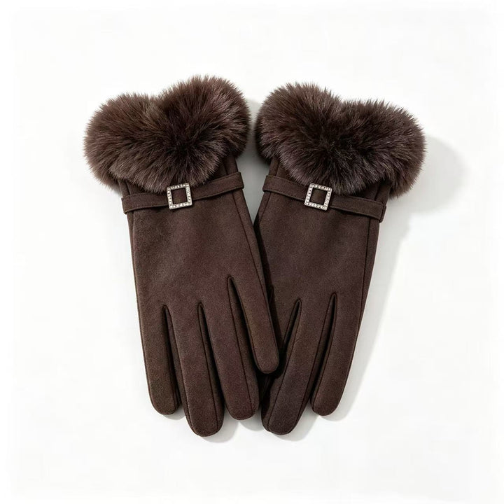 Luxury Faux Fur Trimmed Dress Gloves Kalsten