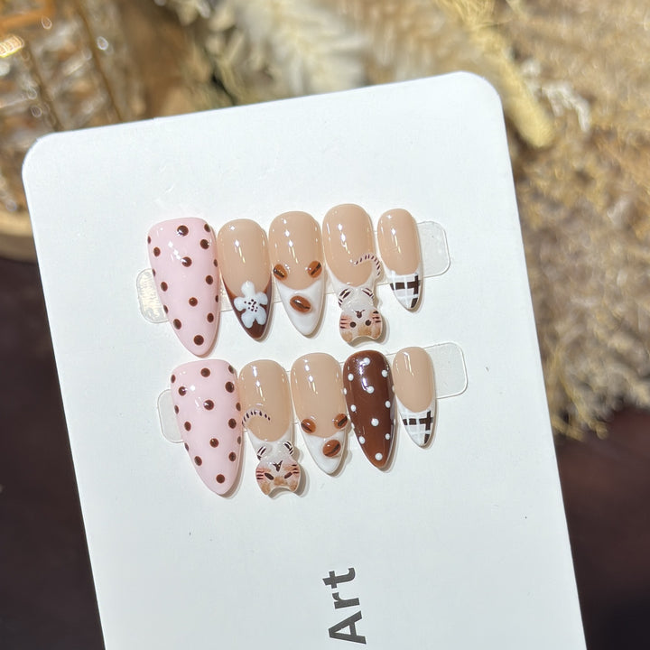 Whimsical Themed Press-On Nail Art Set Kalsten