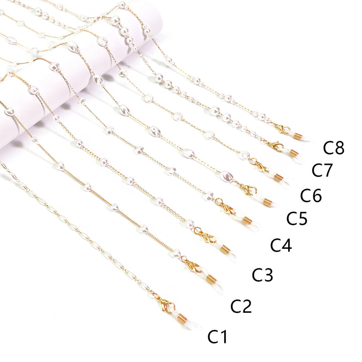 Elegant Pearl-Accented Eyewear Chain Kalsten