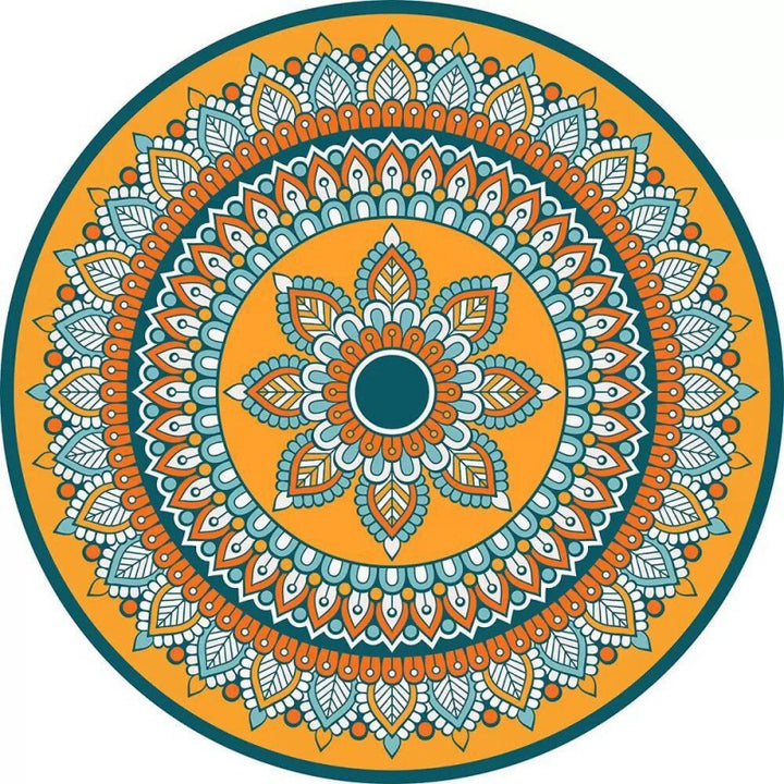 Circular Vintage Floral Area Rug Kalsten