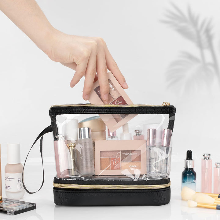 Cosmetic organizer bag with transparent compartments Kalsten