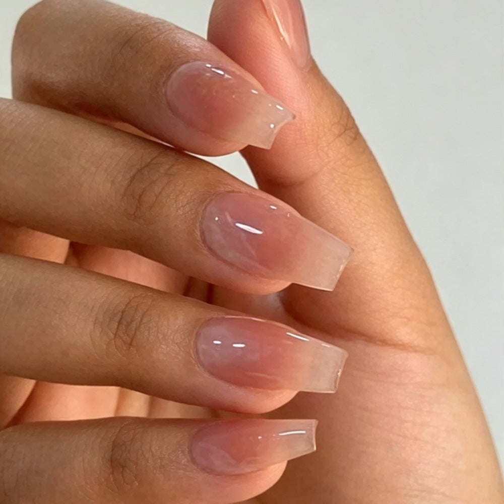 Natural Glossy Square Press-On Nails Kalsten
