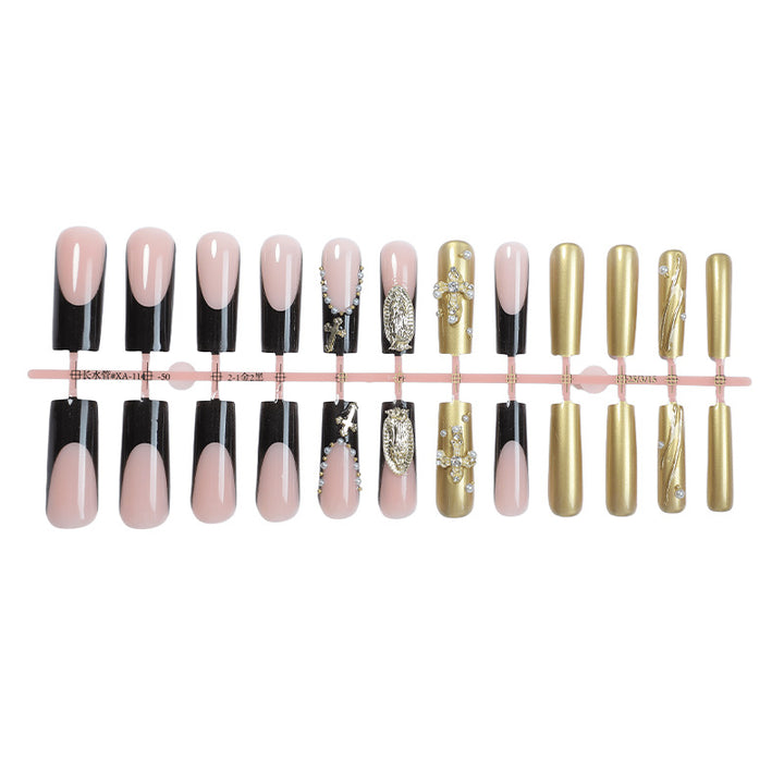 Artistic Press-On Nail Collection with Glamorous Gem Accents kalsten