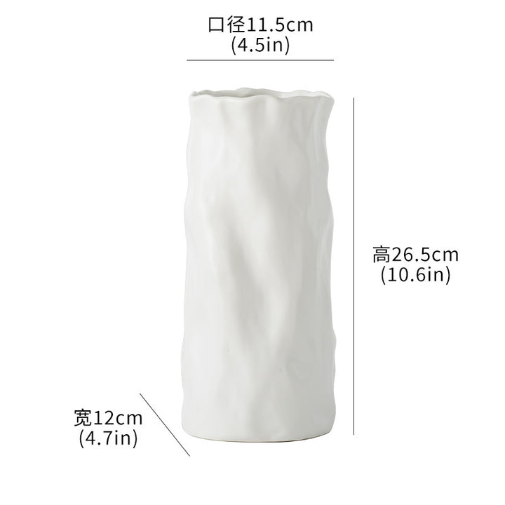 Textured Wave-Shaped Decorative Ceramic Vase