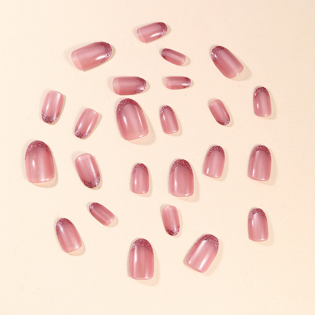 Glamorous Glitter French Tip Nail Art Kalsten