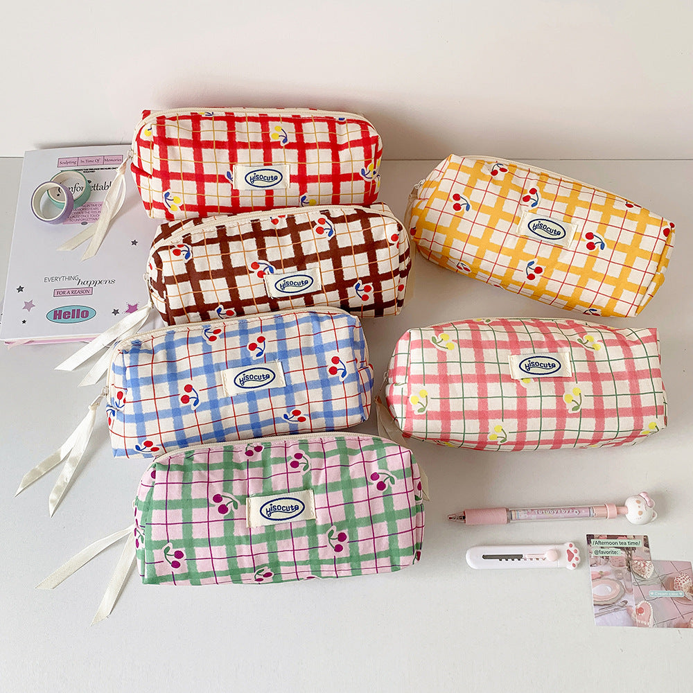 Fashionable Plaid Pencil Case Kalsten