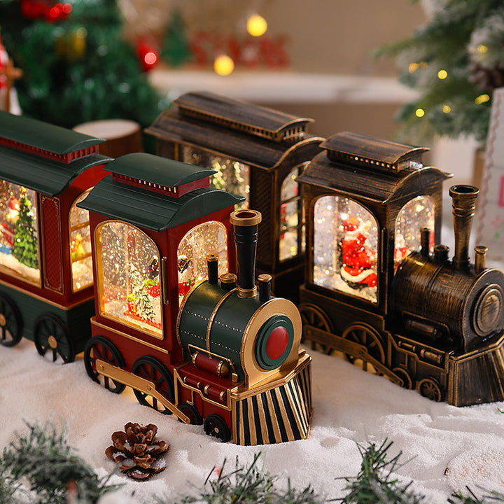 Nostalgic Christmas Train Lantern with Moving Santa Kalsten