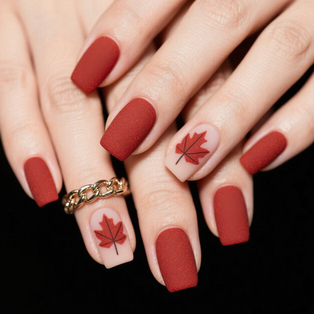 Autumn Leaf Pattern Nail Art Kalsten