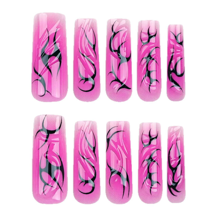 Artistic Nail Tips with Floral and Abstract Designs Kalsten 1788229281