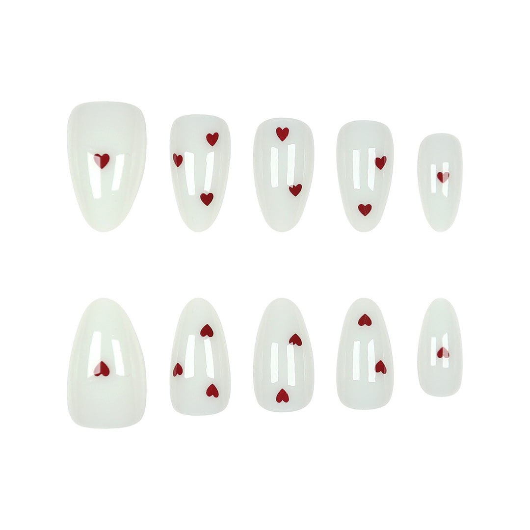 Heart-Embellished Press-On Nails Kalsten