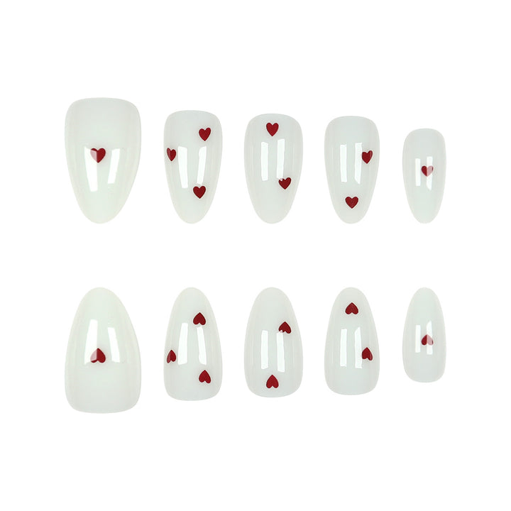 Heart-Embellished Press-On Nails Kalsten