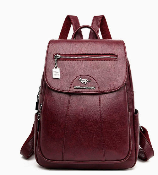 Stylish Multi-Pocket Leather Backpack Kalsten